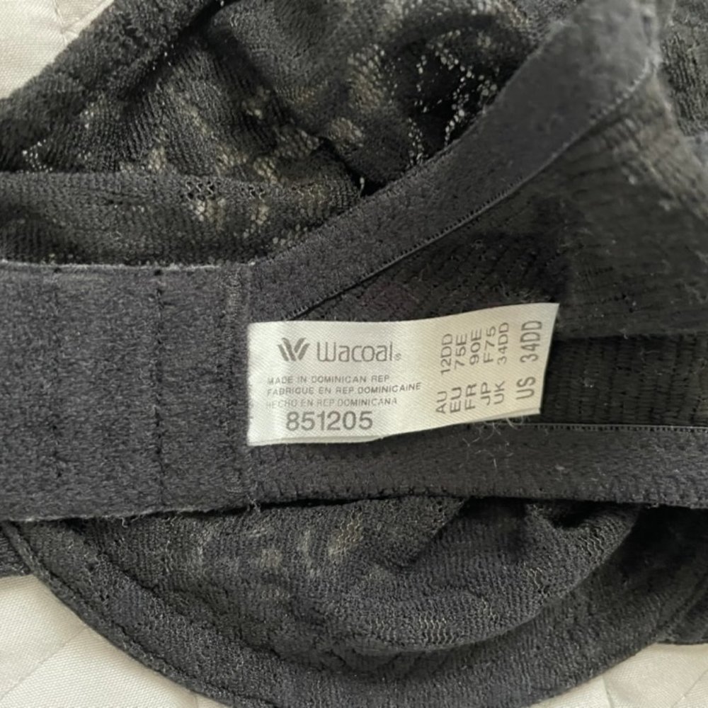 WACOAL  Halo Lace Convertible Bra - 34 DD in Black - Picture 3 of 3
